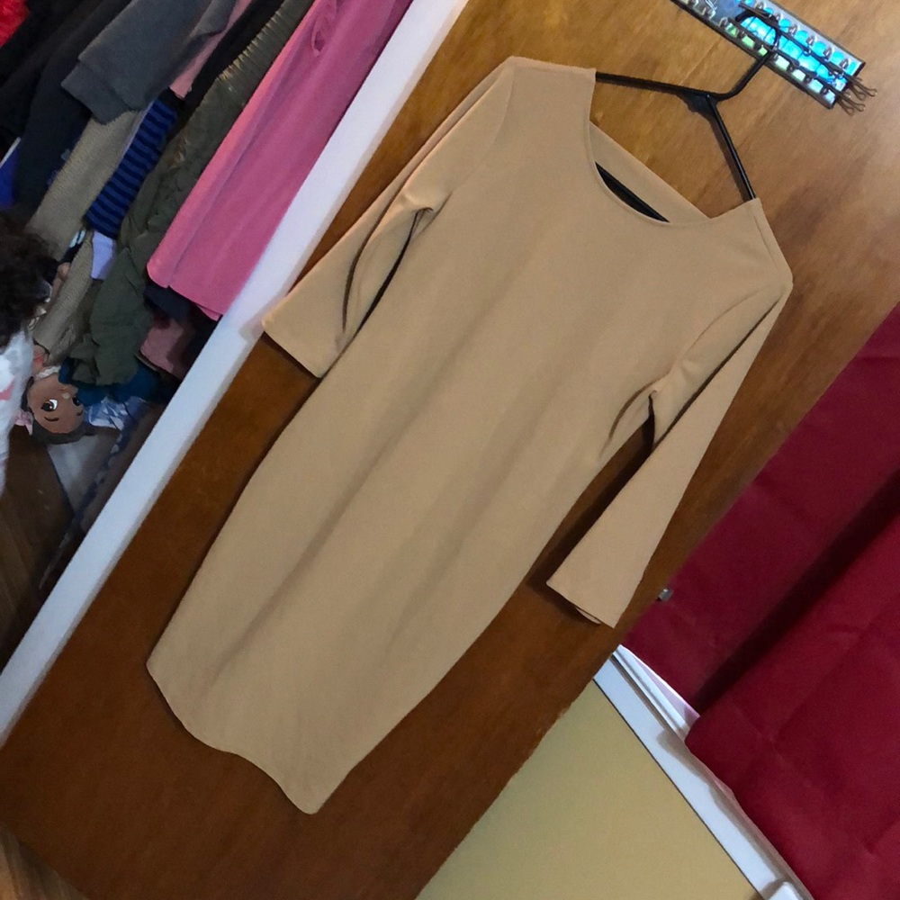 Beige / nude cut out back dress